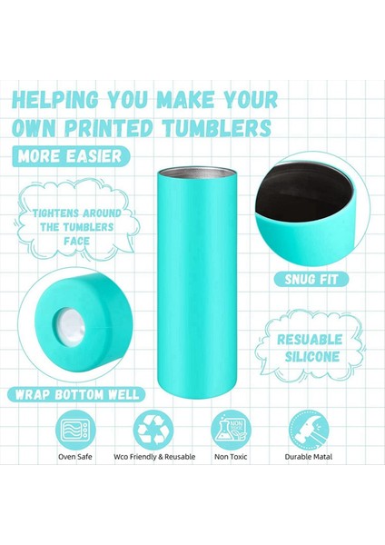 Sublimasyon Tumbler Silikon Bantlar Kovan Kiti 4 Silikon Kupa Sarısı 4 Isı Pres Bantları ve Isı Eldivenleri Dahil (Yurt Dışından) modelleri