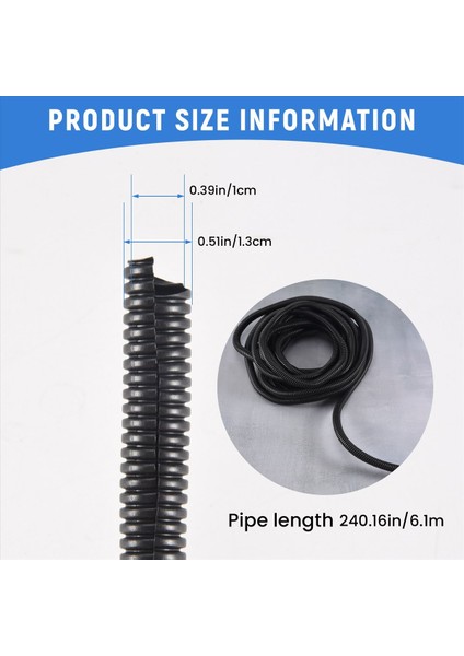 20 Ft Bölünmüş Kablo Kanalı Polietilen Boru Siyah Renk Manşonu Tüp 10MM Iç Çap (Yurt Dışından) fırsatları