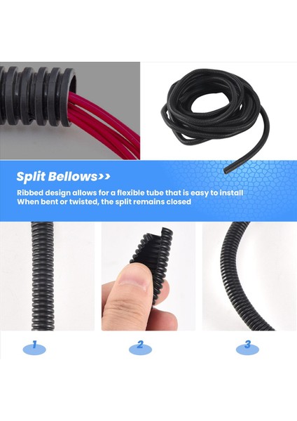 20 Ft Bölünmüş Kablo Kanalı Polietilen Boru Siyah Renk Manşonu Tüp 10MM Iç Çap (Yurt Dışından) indirimleri