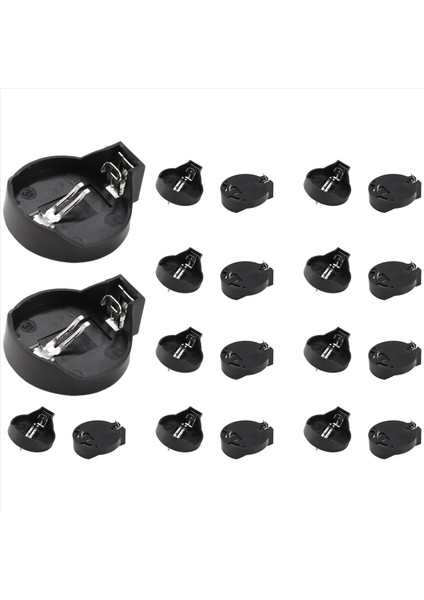3V CR2032 CR2025 Düğme Hücre Pil Tutucu Adaptörü Siyah 20 Parça (Yurt Dışından)