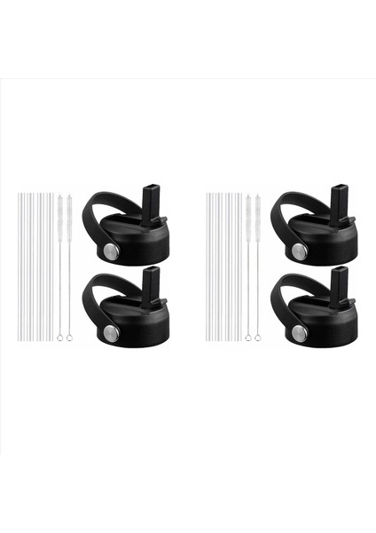 4 Hidro Şişe Için Paket Saman Kapağı Geniş Ağız 12OZ 18OZ 18OZ 32OZ 40OZ 64OZ Esnek Saplama Yedek Kapak Pipetleri (Yurt Dışından)