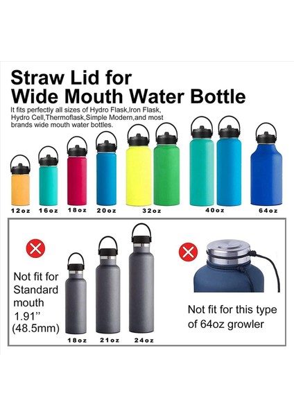 4 Hidro Şişe Için Paket Saman Kapağı Geniş Ağız 12OZ 18OZ 18OZ 32OZ 40OZ 64OZ Esnek Saplama Yedek Kapak Pipetleri (Yurt Dışından) modelleri