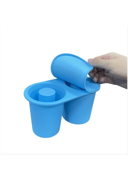 Silikon Buz Kare Tepsisi ve Kalıp 30 40 Oz Içecekler Için Yeniden Kullanılabilir 2 Içi Boş Silindir Buz Karesi Kalıp Yapmak Mavi (Yurt Dışından)