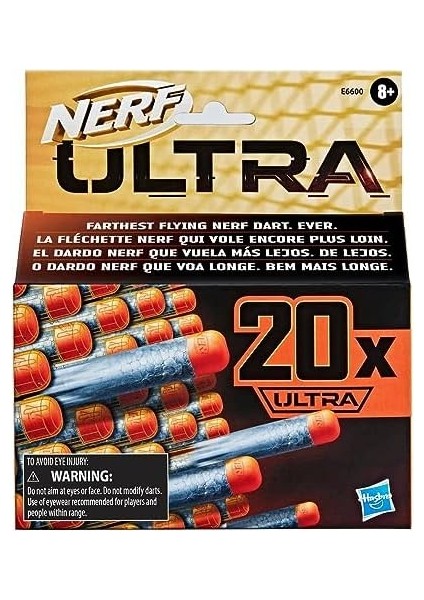 Ultra 20-Dart Paketi, Yalnızca Nerf Ultra Blasterler E6600EU6 ile Uyumlu, 20 Resmi Nerf Ultra Dart Içerir modelleri
