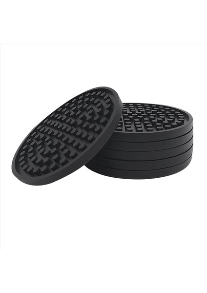 Siyah Yuvarlak Silikon Kauçuk Içecek Bardak Altlıkları (18 Set) Evler ve Çubuklar Için Olmayan Kaymaz (Yurt Dışından) modelleri