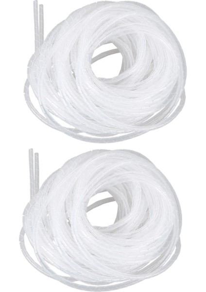 2x Kablo Teli Organizatör Yöneticisi Spiral Sarma Bant 6mm Dia 15M Uzunluk Beyaz (Yurt Dışından)