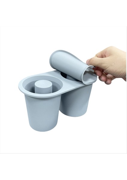 Silikon Buz Kare Tepsisi ve Kalıp 30 40 Oz Içecekler Için Yeniden Kullanılabilir 2 Içi Boş Silindir Buz Karesi Kalıp Yapmak Gri (Yurt Dışından)