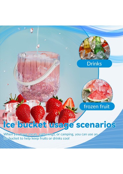 Buz Kovası Plastik Buz Kovası ile Saplı Akrilik Şeffaf Bira Şarap Buz Kovası Ev Için -Transparent (Yurt Dışından) fırsatları