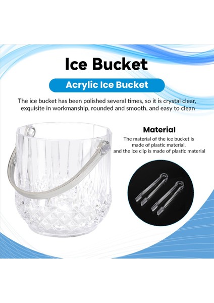 Buz Kovası Plastik Buz Kovası ile Saplı Akrilik Şeffaf Bira Şarap Buz Kovası Ev Için -Transparent (Yurt Dışından) indirimleri