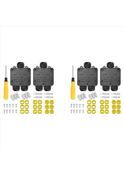 4-15 mm Kablo Için 3 Kablo Konnektörü ile 2set Su Geçirmez Bağlantı Kutusu IP68 Dış Bezi Elektrik Bağlantı Kutusu (Yurt Dışından)