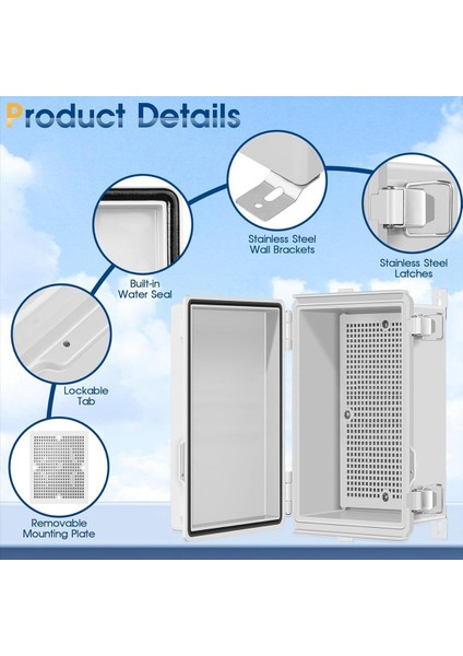 Su Geçirmez Dış Mekan Proje Abs Kavşak Kutusu IP67 Menteşeli Kapak Montaj Plakası ile Hava Koşullarına Dayanıklı Toz Geçirmez Muhafaza (Yurt Dışından) fırsatları