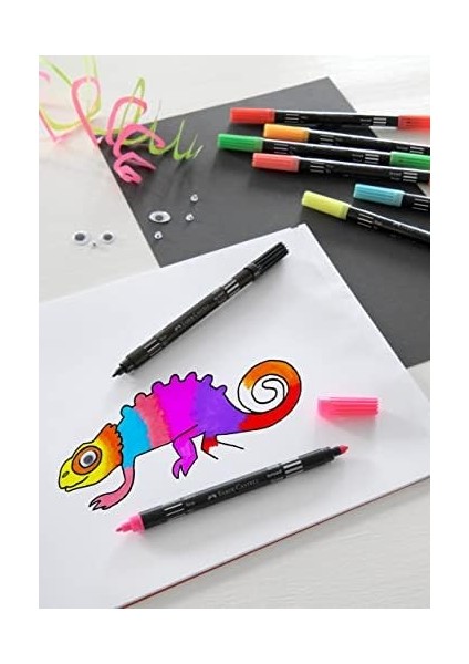 Çift Uçlu Neon Keçeli, 10 Renk, ve Kalın Uçlu, Dayanıklı Parlak Renkler, Su Bazlı Mürekkep fiyatları