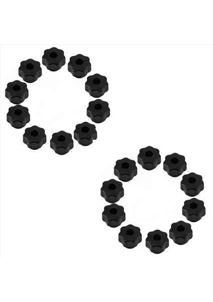 20PCS M6 Dahili Iplik Düğmesi Vida Plastik Yıldız Başlık Kelepçesi Düğmesi Siyah M6 x 25 (Yurt Dışından)