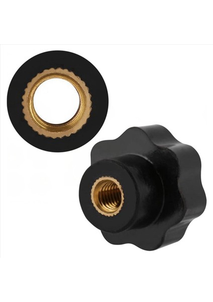 20PCS M6 Dahili Iplik Düğmesi Vida Plastik Yıldız Başlık Kelepçesi Düğmesi Siyah M6 x 25 (Yurt Dışından) fırsatları