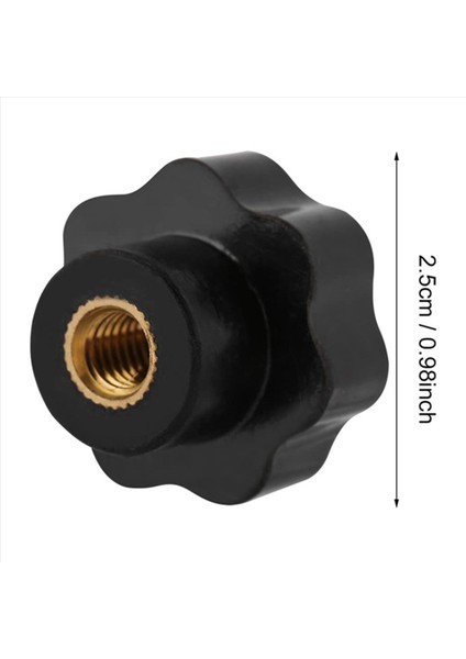 20PCS M6 Dahili Iplik Düğmesi Vida Plastik Yıldız Başlık Kelepçesi Düğmesi Siyah M6 x 25 (Yurt Dışından) indirimleri