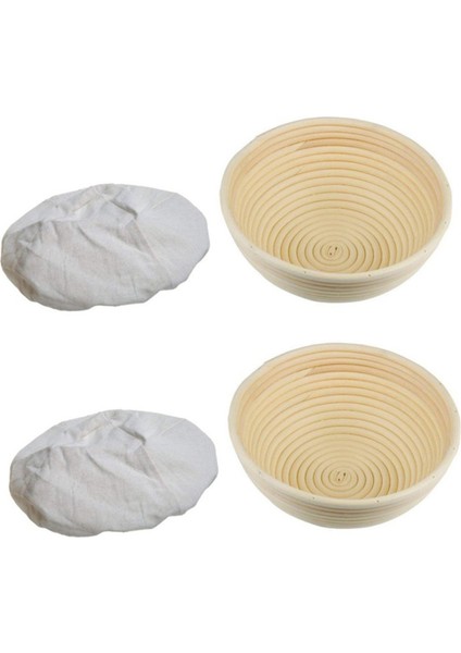2x Yuvarlak Banneton Proofing Sepet Seti - Brot Form Ağarsız Doğal Kast (Yurt Dışından)