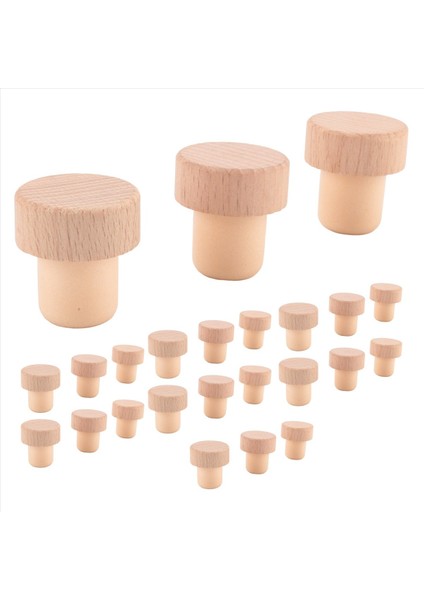48PC Şarap Şişe Mantarları T Şekarlı Cork Tapaları Şarap Cork Şarap Tıpası Yeniden Kullanılabilir Şarap Mantıkları Ahşap ve Kauçuk Şarap Tıpa (Yurt Dışından) modelleri