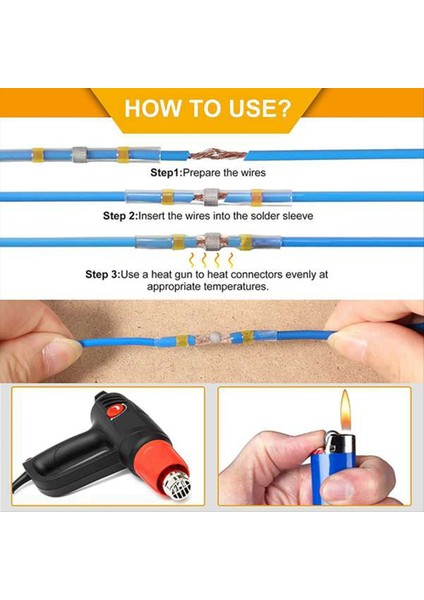 150PCS 12-10 Awg Sarı Lehim Sızdırmazlık Kablosu Konektörleri Lehim Isı Büzülmesi Su Geçirmez Tel Konektörler Elektrik Terminalleri (Yurt Dışından) fırsatları