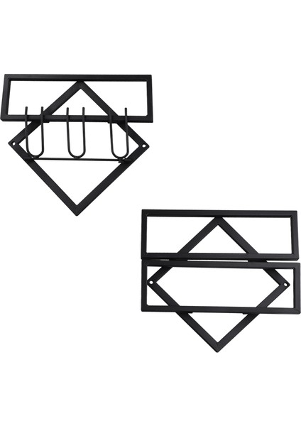 Duvara Monte Edilmiş Şarap Rafı Şişe Cam Tutucu Depolama Organizatör Şarap Şişesi Raf Siyah (Yurt Dışından)