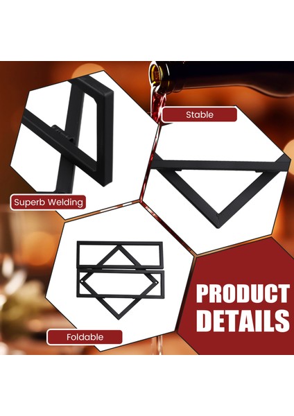 Duvara Monte Edilmiş Şarap Rafı Şişe Cam Tutucu Depolama Organizatör Şarap Şişesi Raf Siyah (Yurt Dışından) indirimleri