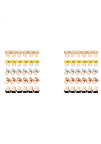 60PCS Şarap Şişesi Durdurucu T Şekilli Şarap Durdurucu Tatma Değiştirme Yeniden Kullanılabilir Cam Bira Şişesi Sızdırmazlık (Yurt Dışından)