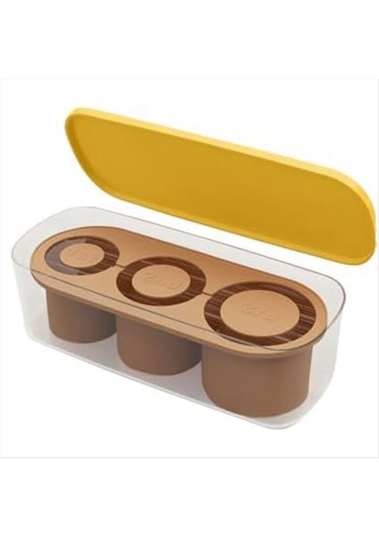 20-40 Oz Tumbler Için Kapaklı Silikon Buz Karesi Tepsisi Kupa Için 3 Içi Boş Silindir Buz Karesi Kalıp Kahverengi (Yurt Dışından)