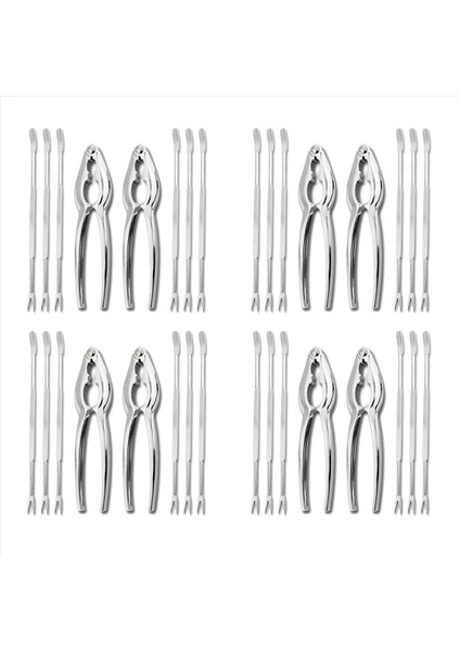 32 Parça Deniz Ürünleri Aracı Kiti Paslanmaz Çelik Yengeç Bacak Krakeri ve Forks Somun Krakeri Set Kabuklu Deniz Ürünleri Sheller (Yurt Dışından)