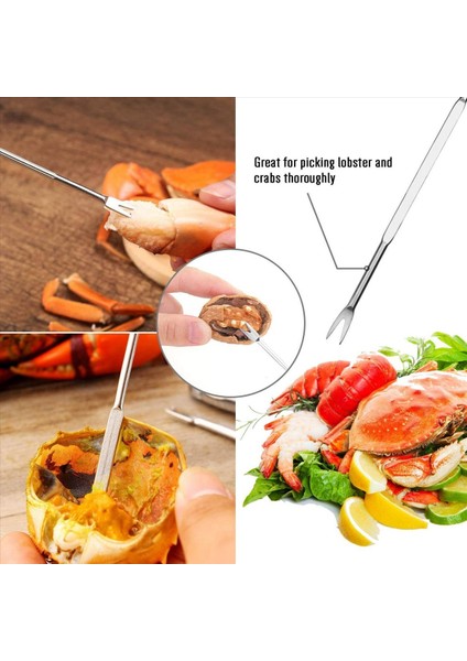 32 Parça Deniz Ürünleri Aracı Kiti Paslanmaz Çelik Yengeç Bacak Krakeri ve Forks Somun Krakeri Set Kabuklu Deniz Ürünleri Sheller (Yurt Dışından) fırsatları