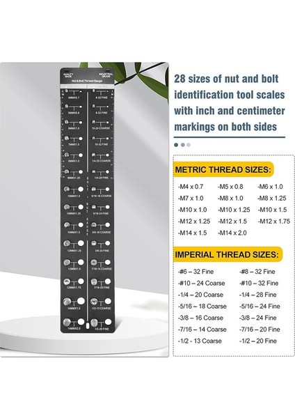28 Boyut Somun ve Cıvata Diş Denkleyicisi Cıvata Boyutu ve Diş Göstergesi Cıvata ve Somun Tanımlayıcı Göstergesi Cıvata Göstergesi Black (Yurt Dışından) fiyatları