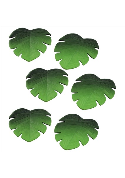 6pc Tropikal Yapay Palmiye Bırakıyor Eva Bardak Kase Ped Mat Kahve Çay Bardak Paspaslar Içecek Bardak Altlıkları Hawaii Tema Parti Dekor-Yeşili (Yurt Dışından)