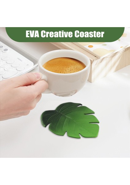 6pc Tropikal Yapay Palmiye Bırakıyor Eva Bardak Kase Ped Mat Kahve Çay Bardak Paspaslar Içecek Bardak Altlıkları Hawaii Tema Parti Dekor-Yeşili (Yurt Dışından) indirimleri