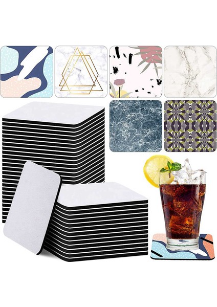 120 Parça Kare Süblimasyon Coaster Süblimasyon Boş Fincan Paspas Boş Kauçuk Bardak Altlıkları Isı Transfer Fincanı Boş Bardak Paspas (Yurt Dışından) modelleri