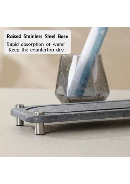 Banyo ve Mutfak Sabun Yemekleri Için Anında Kuru Lavabo Kieselguhr Base Tutucu Hızlı Su Buharlaşma (Gri) (Yurt Dışından) fiyatları