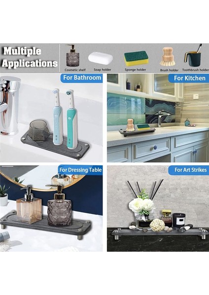 Banyo ve Mutfak Sabun Yemekleri Için Anında Kuru Lavabo Kieselguhr Base Tutucu Hızlı Su Buharlaşma (Gri) (Yurt Dışından) modelleri