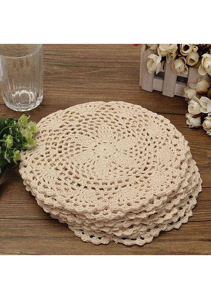 24PCS Vintage Pamuklu Mat Yuvarlak El Tığ Işi Dantel Doları Çiçek Bardak Altlıkları Lot Ev Masası Dekoratif (Yurt Dışından) fırsatları