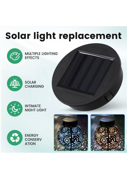 2 Paket Güneş Işığı Yedek Üst Güneş Paneli Fener Kapak Lambaları Fener Işığı Değiştirme Bahçe Veranda Dekor (Yurt Dışından) fırsatları