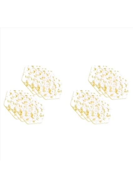 Altın Folyo Akrilik Bardak Altlıkları Için 12 Kişilik Set Nordic Tarzı Çay Coaster Kahve Fincanı Yalıtım Pedi Kaseler Için 9 5X10 8cm (Yurt Dışından)