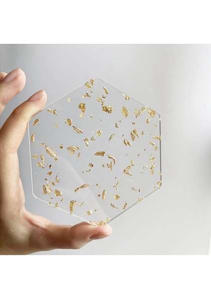 Altın Folyo Akrilik Bardak Altlıkları Için 12 Kişilik Set Nordic Tarzı Çay Coaster Kahve Fincanı Yalıtım Pedi Kaseler Için 9 5X10 8cm (Yurt Dışından) modelleri