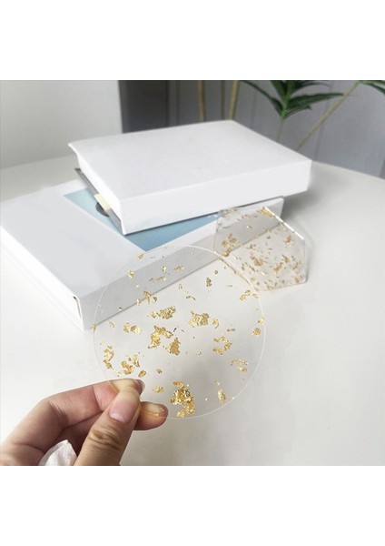 Altın Folyo Akrilik Bardak Altlıkları Için 12 Kişilik Set Nordic Tarzı Çay Coaster Kahve Fincanı Yalıtım Pedi Kaseler Için 9 5X10 8cm (Yurt Dışından) indirimleri