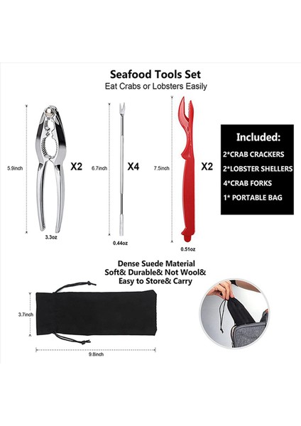 Yengeç Krakerleri ve Aletleri Istakoz - 4 Yengeç Bacak Krakeri ve 8 Yengeç Ayağı Çatalları Sağlam ve Dayanıklı ve Pasproof ve Yeniden Kullanılabilir (Yurt Dışından) indirimleri