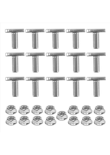 15PCS T Yuva Cıvatası Değiştirme M8 x 20 Vidalar A2-70 Raylı Raylı Vidalar 15 Flanş Somunlu Parça Fındık (Yurt Dışından) fiyatları