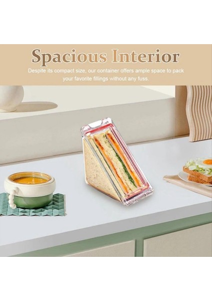 Üçgen Sandviç Konteyner Yeniden Kullanılabilir Yıkanabilir Sandviç Kutusu Temiz Sandviç Kutuları 2 Pcs (Yurt Dışından) modelleri