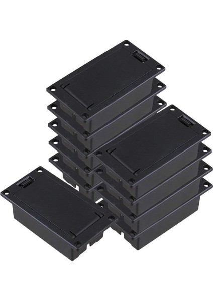 Gitar Bass 9V Pil Tutucu Bölme Kapağı Kılıf Siyah Seti 10 (Yurt Dışından)