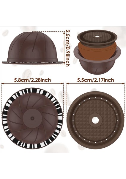 Nespresso Makinesi Için 10 Adet Yeniden Kullanılabilir Vertuo Kapsül 4 Silikon Kapaklı Kahve Kapsülü 2 Kaşık ve Fırça (150ML) (Yurt Dışından) fırsatları