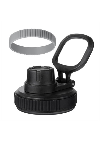 Hidro Flask Geniş Ağız Için Kapak Hidro Flask Için Kapaklar 16 20 24 32 40 Oz Geniş Ağız Çentik Kapak Yedek Spor Kapağı Gri (Yurt Dışından)