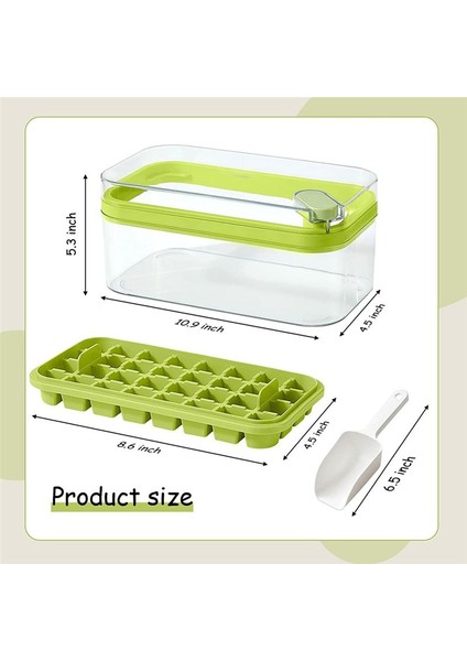 Kapaklı Buz Karesi Tepsisi Dondurucu Için 2 Paket Buz Karesi Tepsisi 64 Adet Buz Karesi Kalıp (Yeşil) (Yurt Dışından) fiyatları