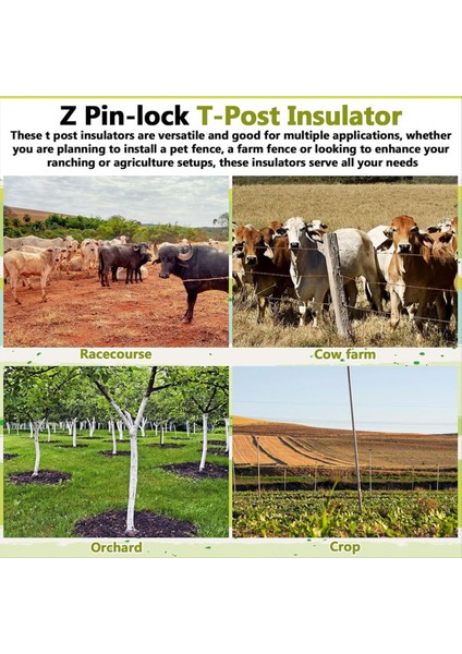 25PCS Z Pim Kilit T Post Issulator Siyah Z Post Izolatör T Çiftçiler ve Rancher&#39 Lar Için Post Pimi Kilit Izolatörü (Yurt Dışından) modelleri