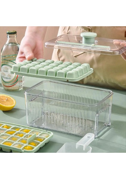 Buz Kutusu Tek Bütçe Basın Tipi Kolay Salınma Yüksek Renkli Buz Kutusu Ev Gıda Sınıfı Buz Depolama Kalıp Yeşil (Yurt Dışından) modelleri