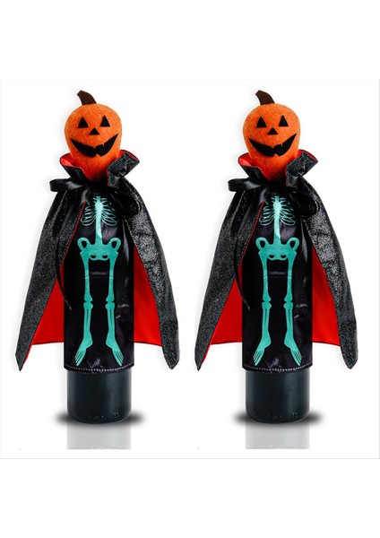 Şarap Şişesi Dekorasyonları Kafatası Kabak Kırmızı Şarap Şişesi Çanta Ürkütücü 12 Inç Dekoratif Şarap Kapakları Şenlikli Masa Üstü Dekor (Yurt Dışından)