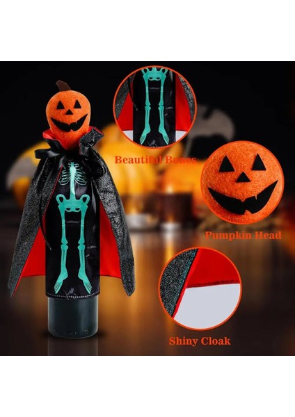 Şarap Şişesi Dekorasyonları Kafatası Kabak Kırmızı Şarap Şişesi Çanta Ürkütücü 12 Inç Dekoratif Şarap Kapakları Şenlikli Masa Üstü Dekor (Yurt Dışından) fiyatları